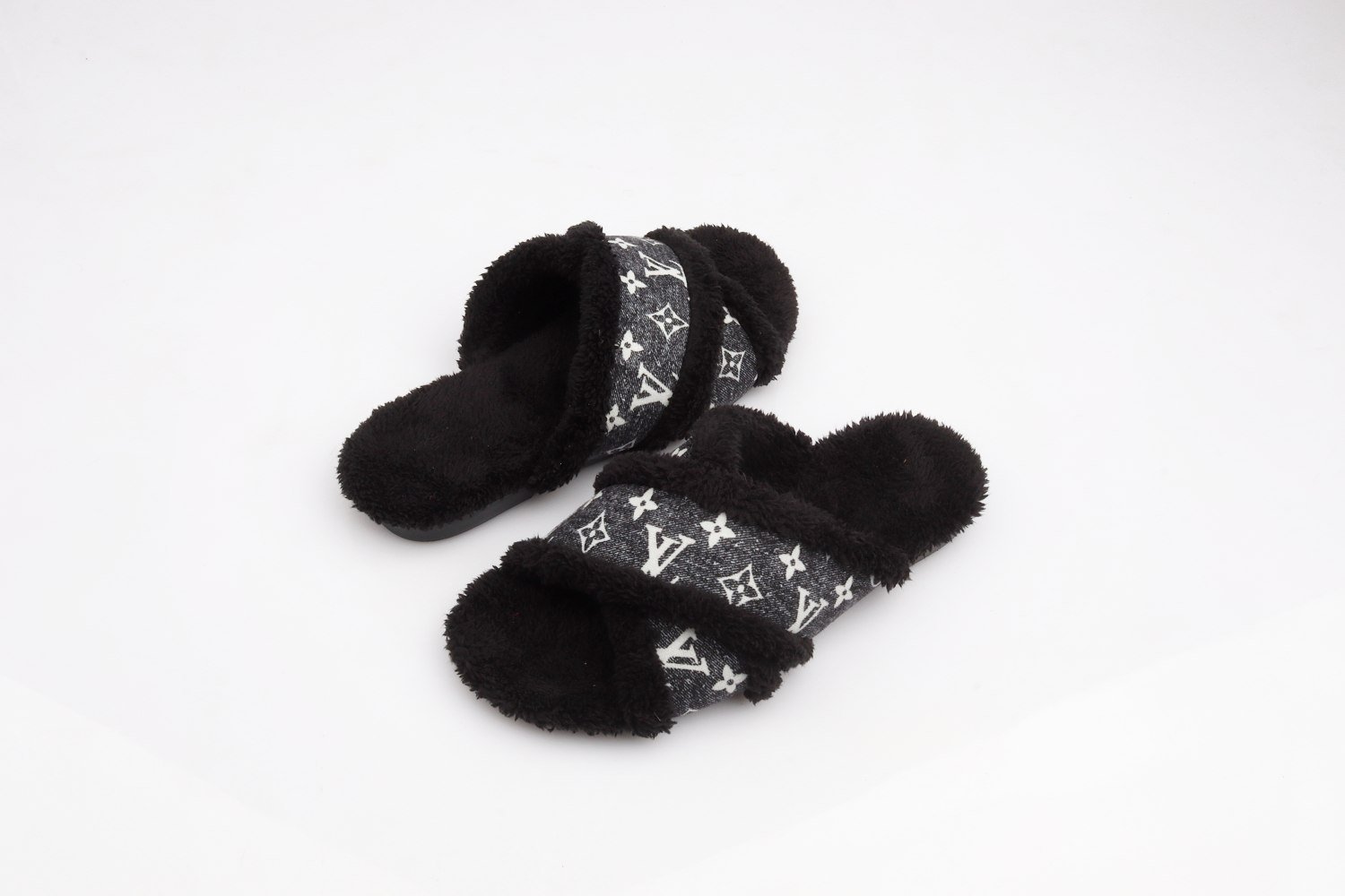Slipper Faux-Fur Cross-Strap - الصورة 2