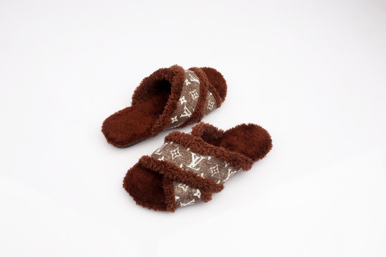 Slipper Faux-Fur Cross-Strap - الصورة 3