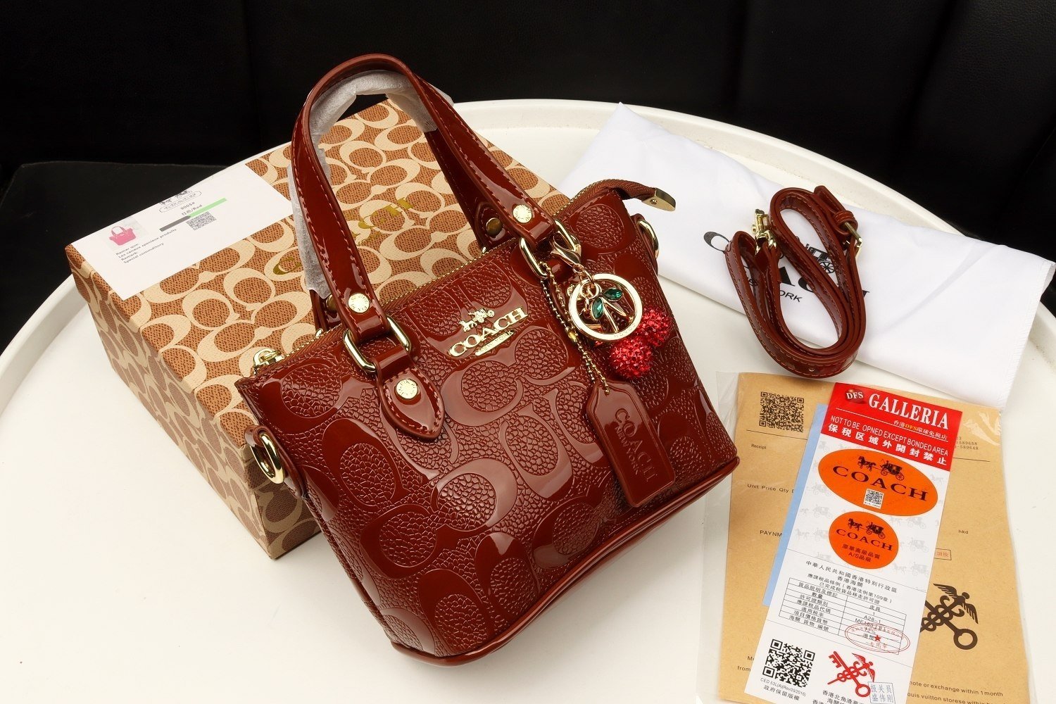 Coach Cherry Charm Bag
